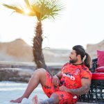 تاپ و شلوارک سایز بزرگ مردانه طرح دار قرمز - کد ۱۱۳