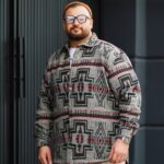پیراهن سایز بزرگ پشمی گرم بالا - کد 303