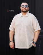 تیشرت سایز بزرگ نیم زیپ- کد768