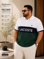 پلوشرت سایز بزرگ جودون گلدوزی LACOST- کد 800