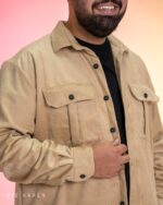 جکت دو جیب مخمل ZARA سایز بزرگ - کد 599