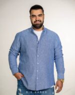 پیراهن سایز بزرگ یقه فرنچ - کد 457