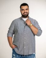پیراهن سایز بزرگ یقه فرنچ - کد 457