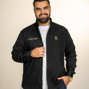 پیراهن سایز بزرگ گلدوزی LV - کد 764